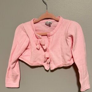 Janie and Jack Light Pink Bow Cardigan